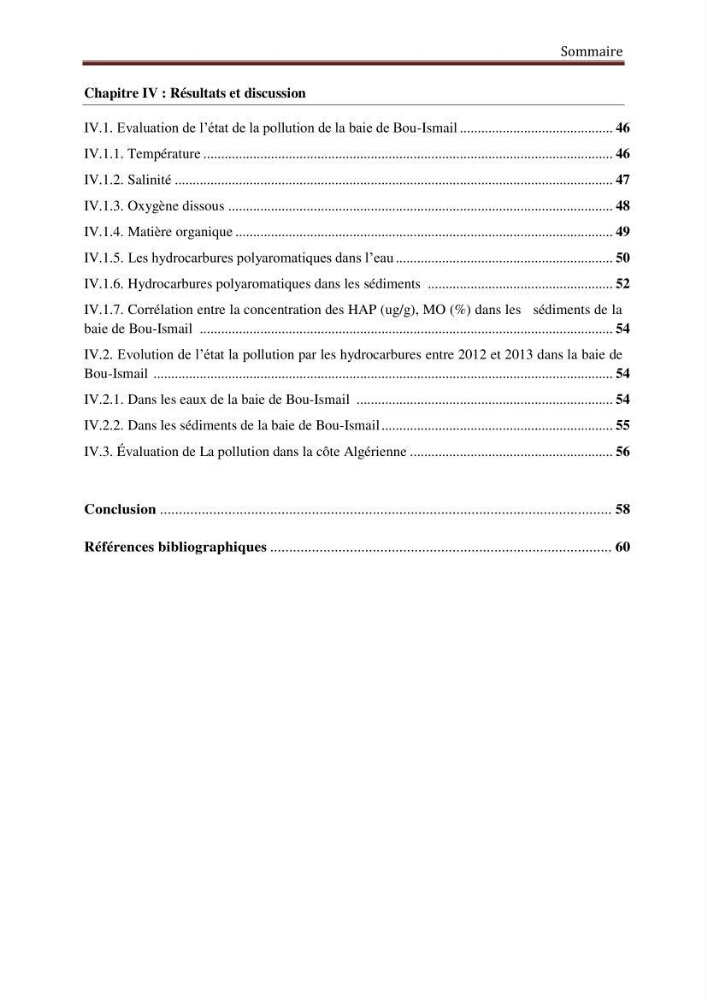 Evaluation de l\'état de la pollution par les hydrocarbures polyaromatiques dans les eaux et sédiments de la baie de Bou-Ismail