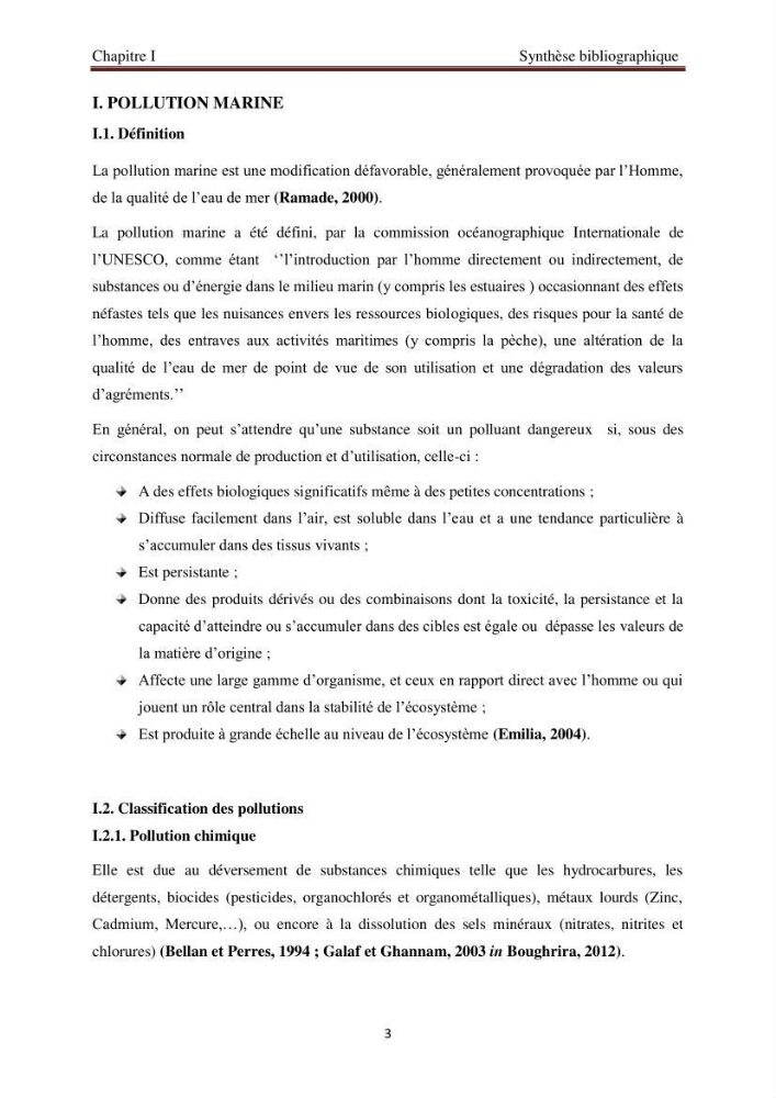 Evaluation de l\'état de la pollution par les hydrocarbures polyaromatiques dans les eaux et sédiments de la baie de Bou-Ismail