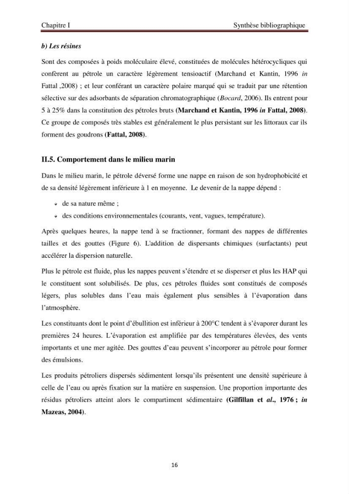 Evaluation de l\'état de la pollution par les hydrocarbures polyaromatiques dans les eaux et sédiments de la baie de Bou-Ismail