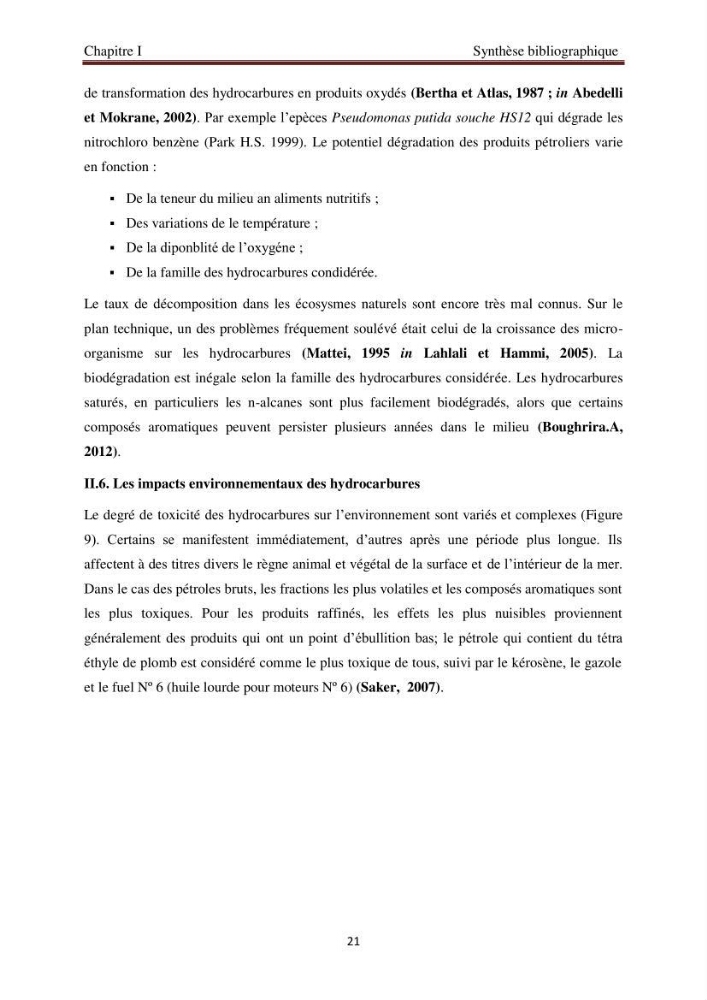 Evaluation de l\'état de la pollution par les hydrocarbures polyaromatiques dans les eaux et sédiments de la baie de Bou-Ismail