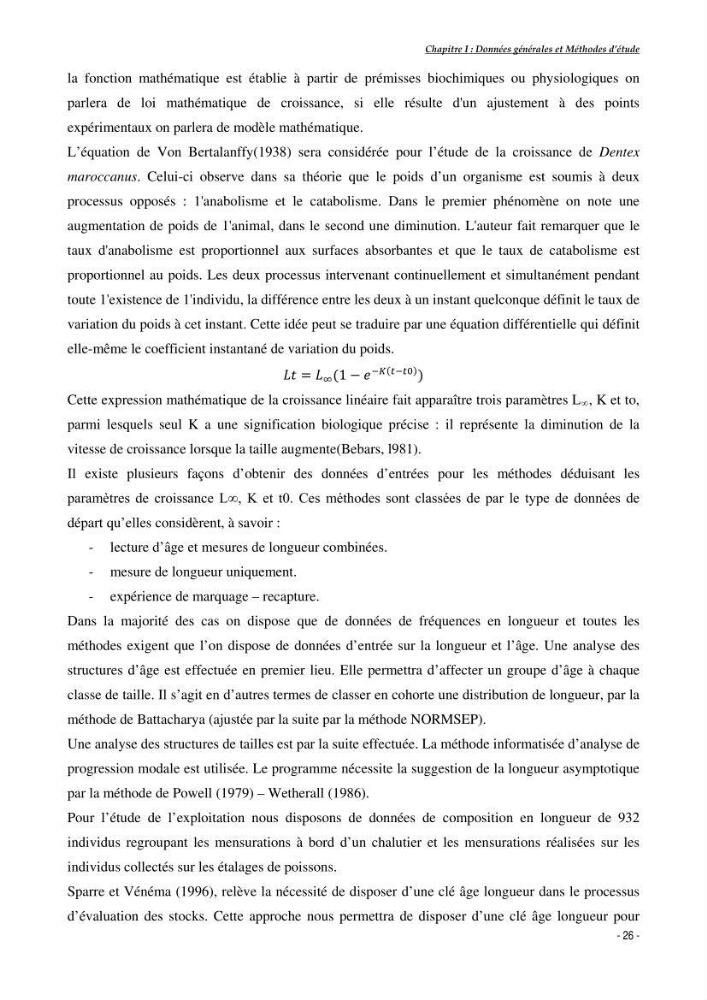 Structure,dynamique et exploitation de quelques populations de Dentex maroccanus (Osteichthyens,sparidae) dans le bassin algérien: