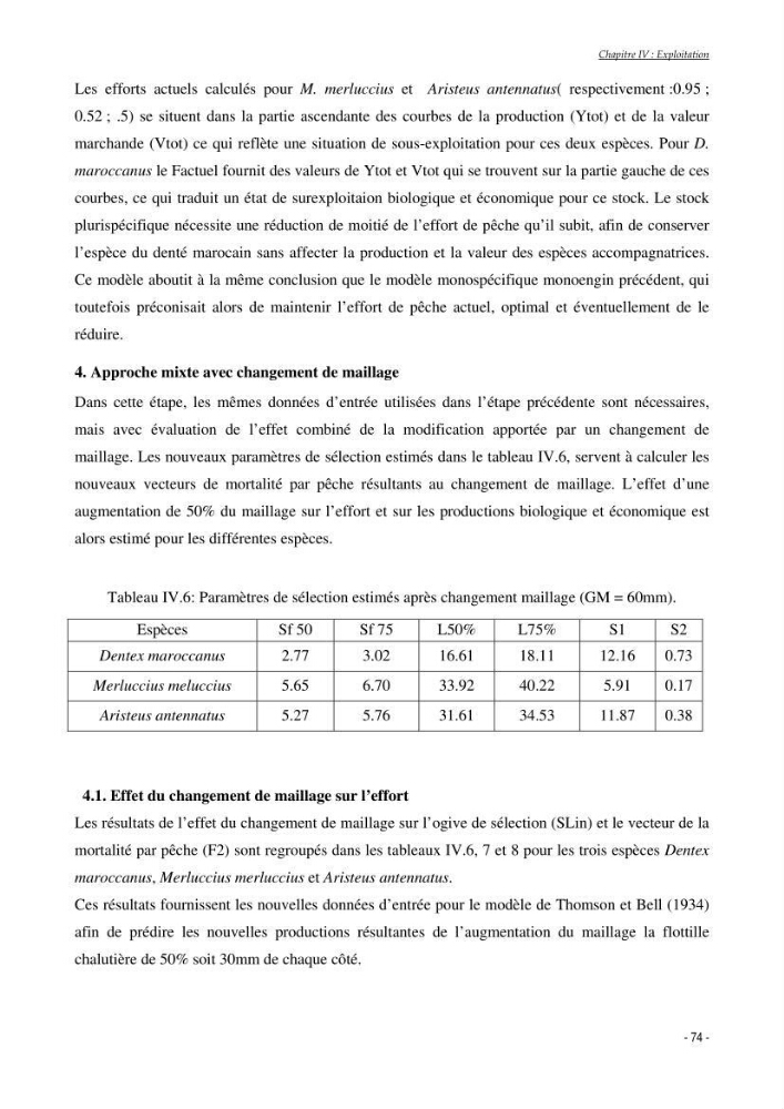Structure,dynamique et exploitation de quelques populations de Dentex maroccanus (Osteichthyens,sparidae) dans le bassin algérien: