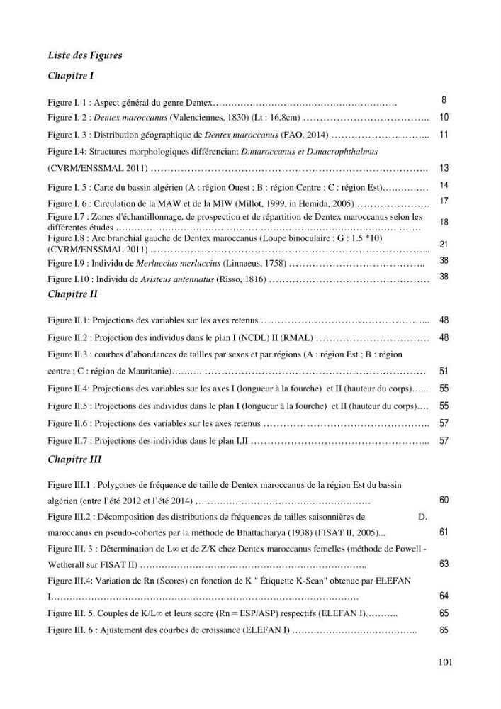 Structure,dynamique et exploitation de quelques populations de Dentex maroccanus (Osteichthyens,sparidae) dans le bassin algérien: