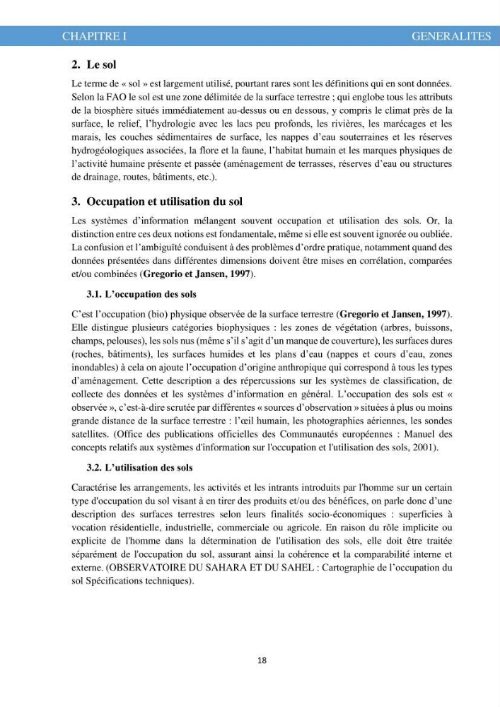 L\'évolution de l\'occupation du sol de la zone côtière du Parc National de Taza Jijel
