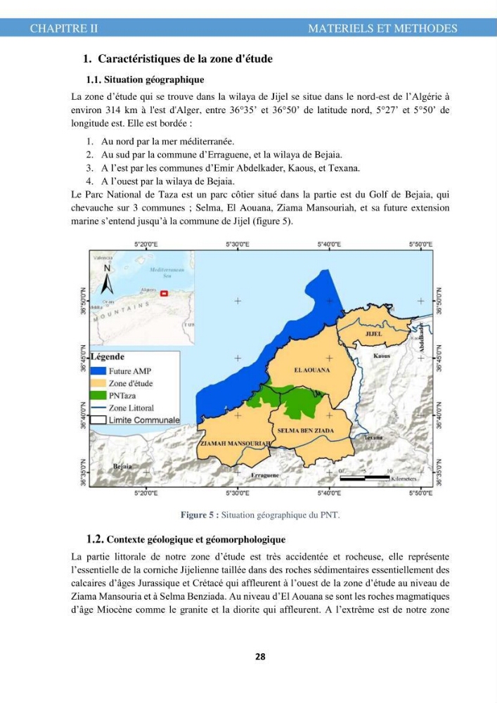 L\'évolution de l\'occupation du sol de la zone côtière du Parc National de Taza Jijel