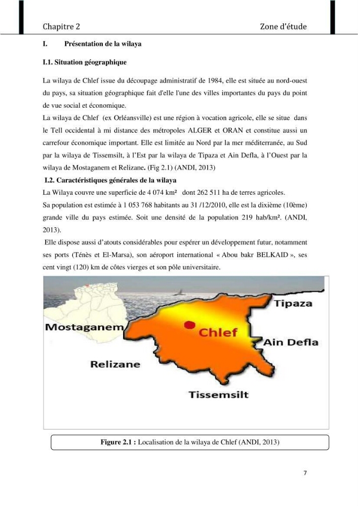 Evaluation de l\'état de mise en oeuvre de la loi 02-02 du 5 février 2002 relative à la protection et à la valorisation littorale dans la wilaya de Chlef \"secteur est\"