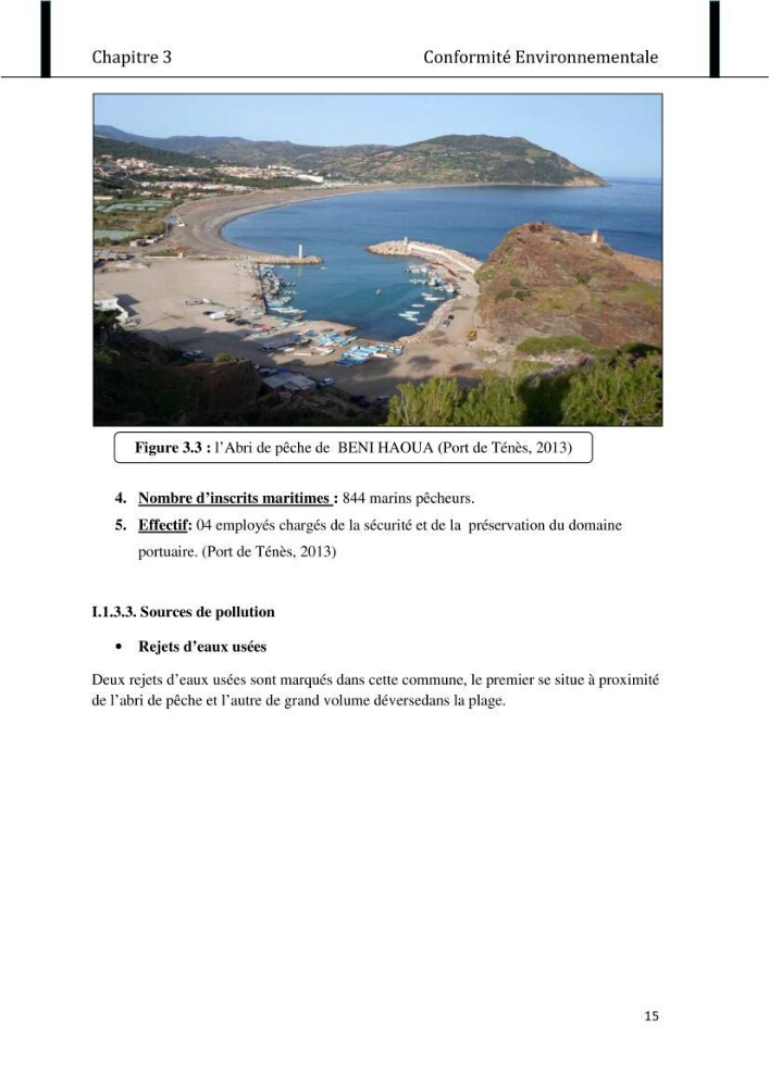 Evaluation de l\'état de mise en oeuvre de la loi 02-02 du 5 février 2002 relative à la protection et à la valorisation littorale dans la wilaya de Chlef \"secteur est\"