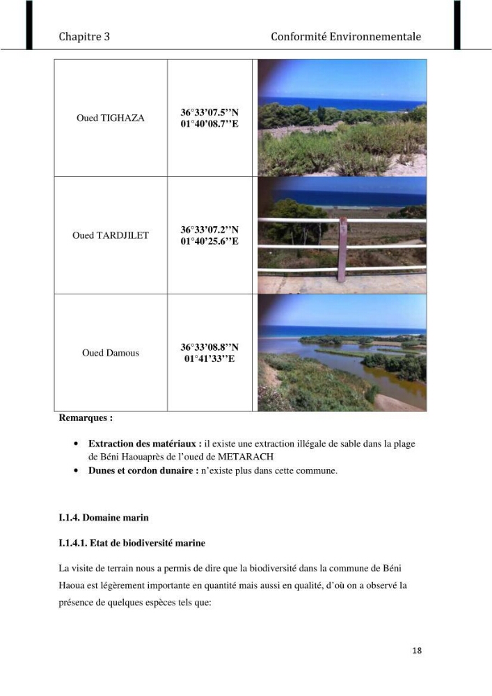 Evaluation de l\'état de mise en oeuvre de la loi 02-02 du 5 février 2002 relative à la protection et à la valorisation littorale dans la wilaya de Chlef \"secteur est\"