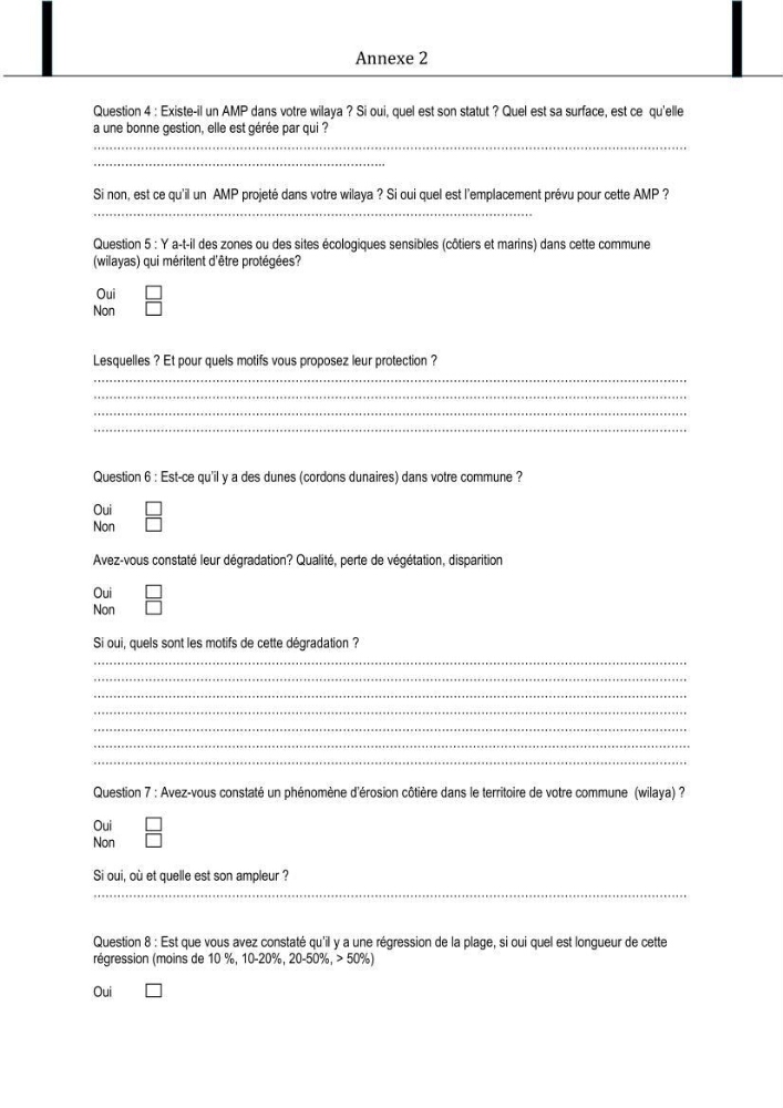 Evaluation de l\'état de mise en oeuvre de la loi 02-02 du 5 février 2002 relative à la protection et à la valorisation littorale dans la wilaya de Chlef \"secteur est\"