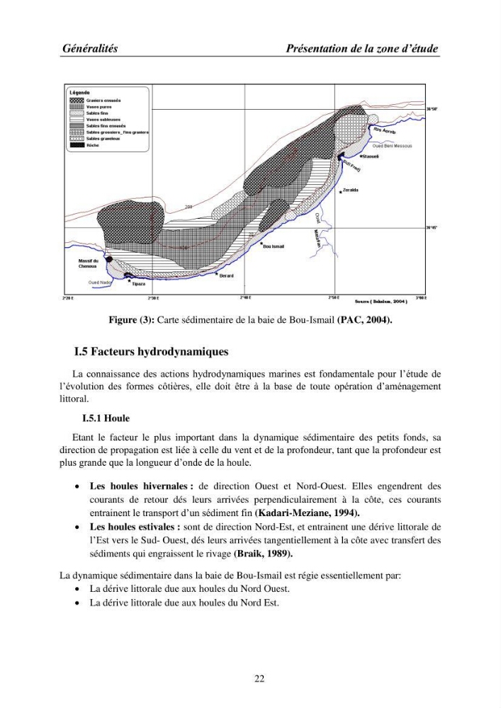 Suivi des pramètres de pollution des eau littorles de de la Baie de Bou-Ismail et impact des aménagemnts coties