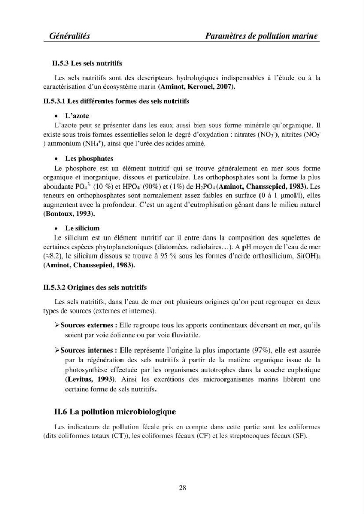 Suivi des pramètres de pollution des eau littorles de de la Baie de Bou-Ismail et impact des aménagemnts coties