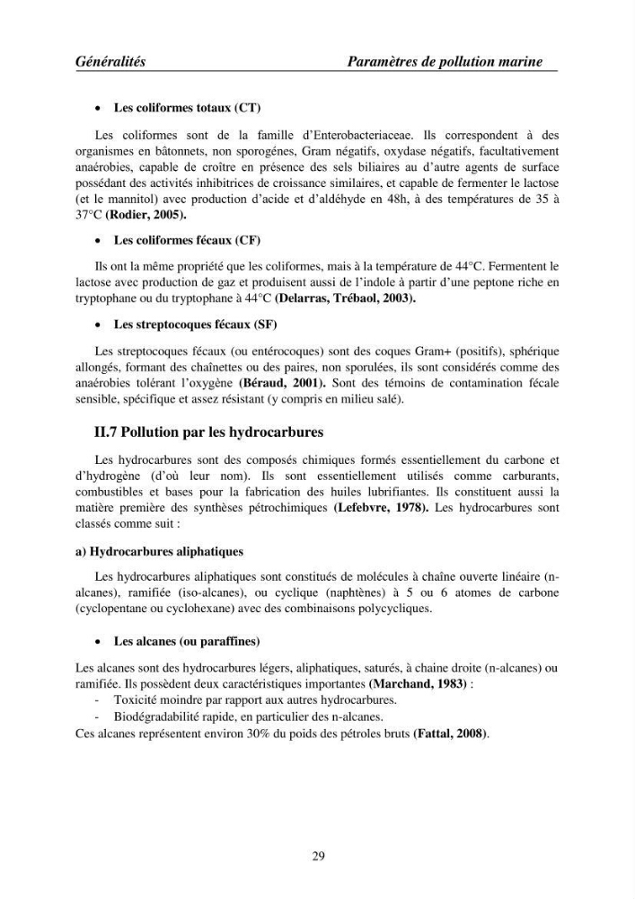 Suivi des pramètres de pollution des eau littorles de de la Baie de Bou-Ismail et impact des aménagemnts coties