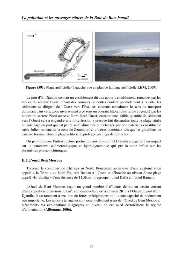 Suivi des pramètres de pollution des eau littorles de de la Baie de Bou-Ismail et impact des aménagemnts coties