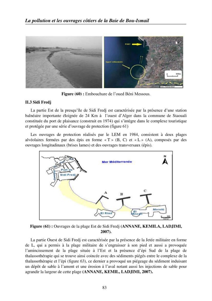 Suivi des pramètres de pollution des eau littorles de de la Baie de Bou-Ismail et impact des aménagemnts coties