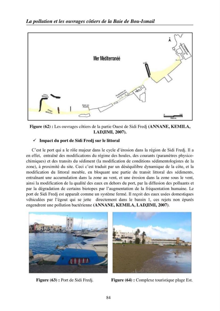Suivi des pramètres de pollution des eau littorles de de la Baie de Bou-Ismail et impact des aménagemnts coties