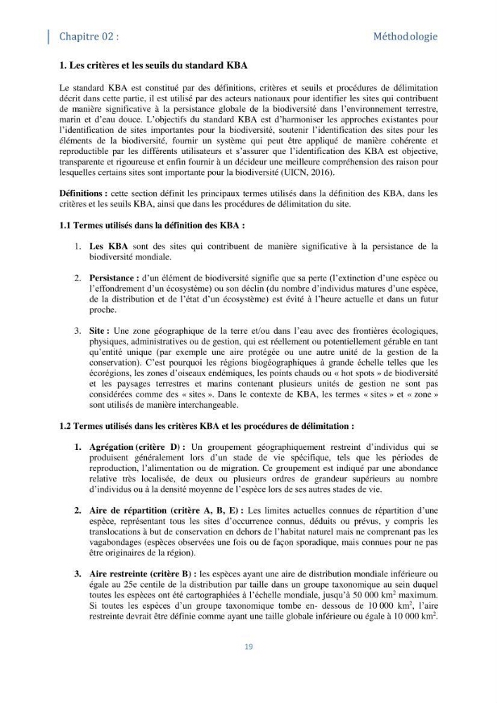 Tester les critères établis par l’UICN concernant les zones clés pour la biodiversité sur quelques habitats remarquables des côtes Algériennes