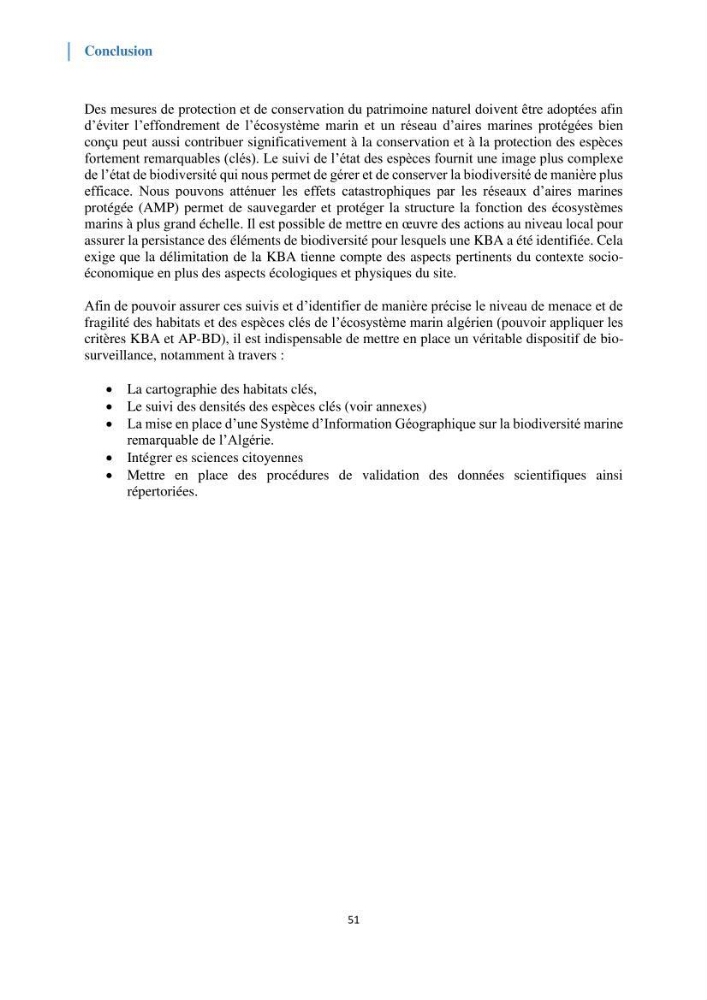 Tester les critères établis par l’UICN concernant les zones clés pour la biodiversité sur quelques habitats remarquables des côtes Algériennes