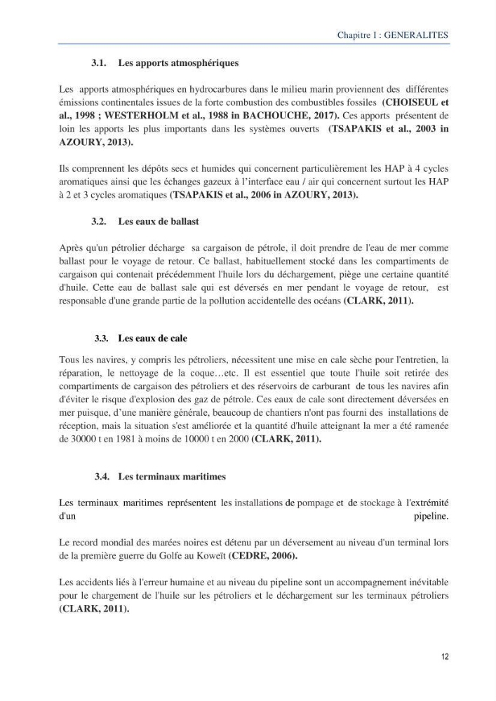 Diagnostic de contamination des eaux du littoral Agerois par les Hydrocarbures