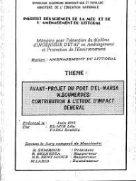 Avant-projet du port d'El Marsa W.Boumerdes