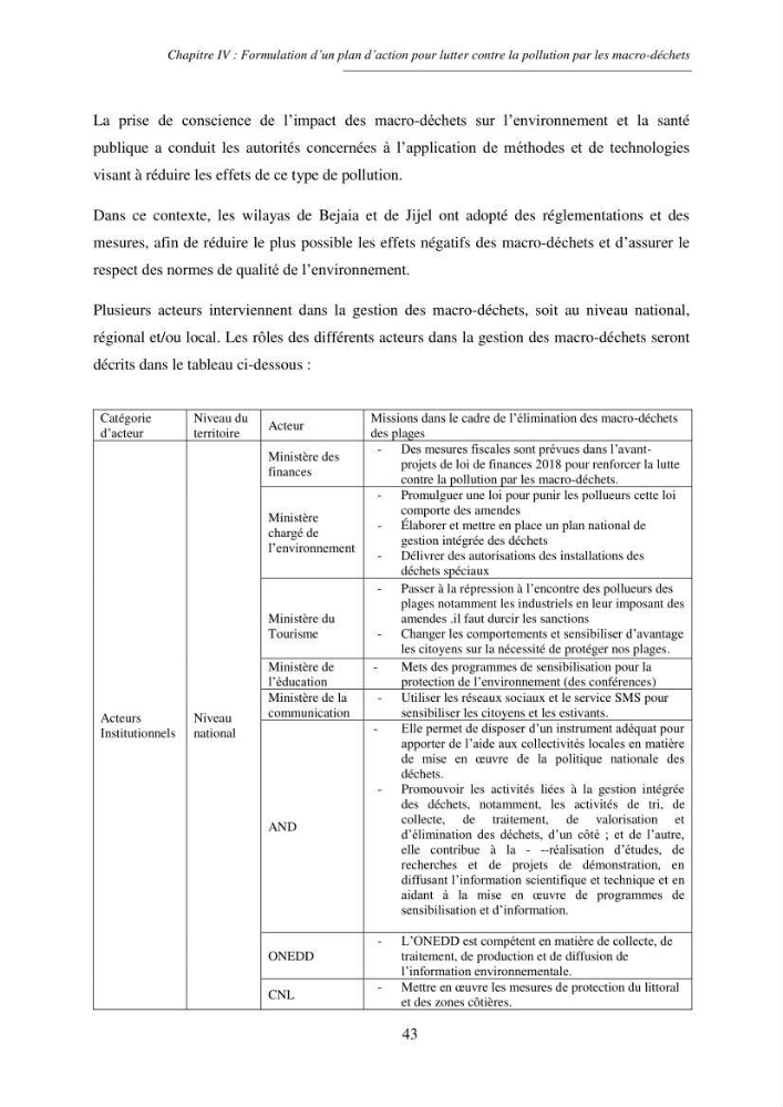 Structure et impacts des macro-déchets au niveau de la zone côtière Algérienjne