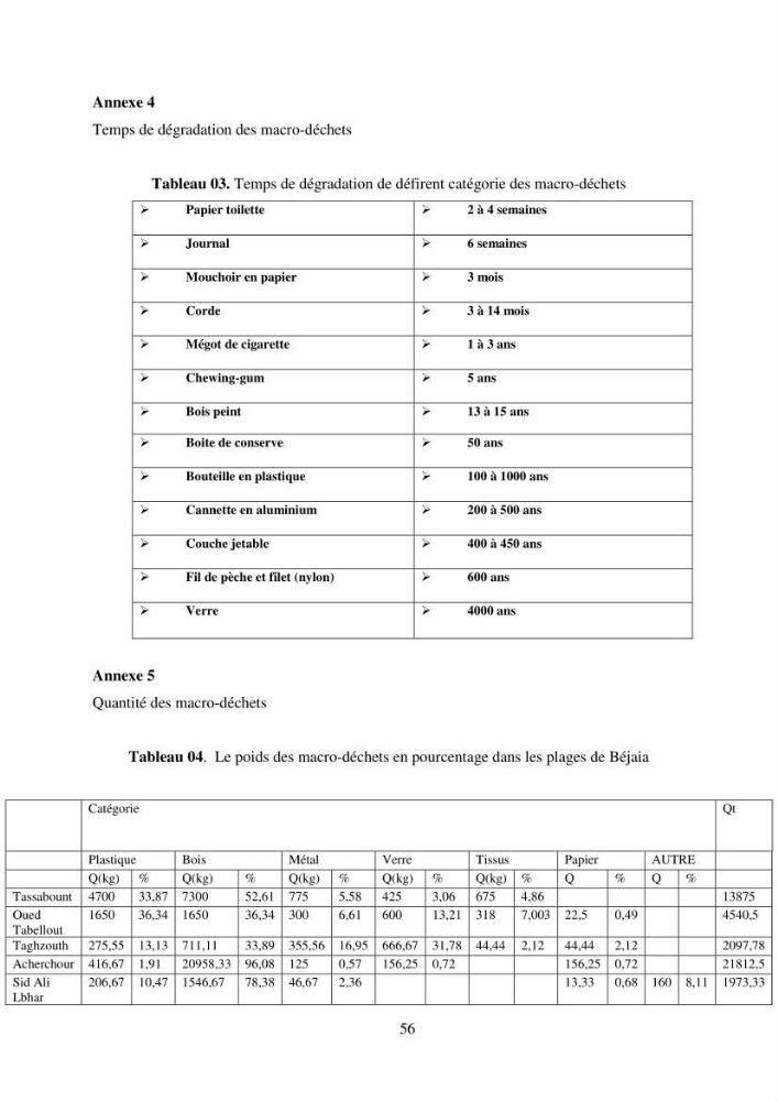 Structure et impacts des macro-déchets au niveau de la zone côtière Algérienjne