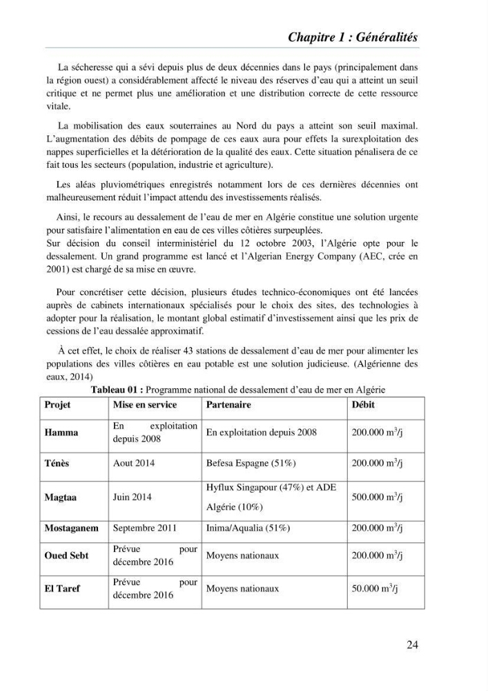 Suivi des solides dissous au voisinage de la station de dessalement de Fouka marine: