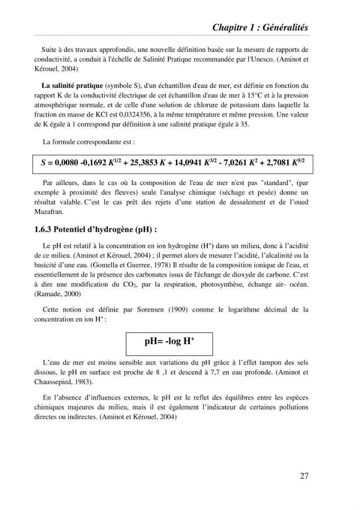 Suivi des solides dissous au voisinage de la station de dessalement de Fouka marine: