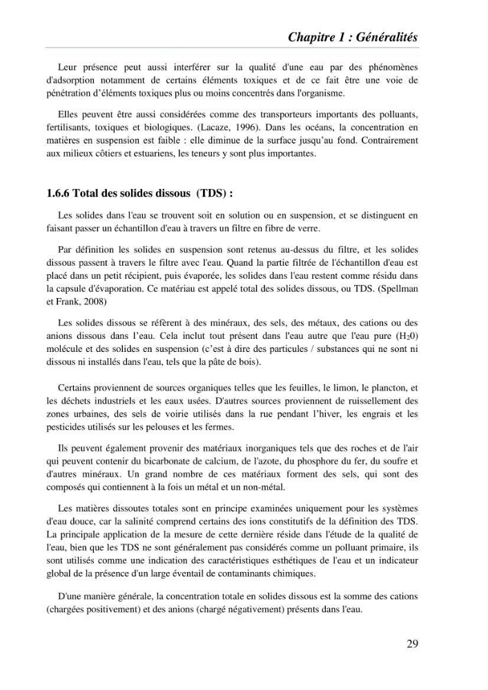 Suivi des solides dissous au voisinage de la station de dessalement de Fouka marine: