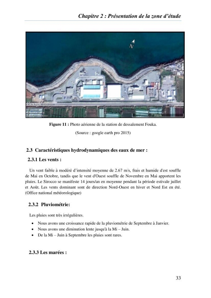 Suivi des solides dissous au voisinage de la station de dessalement de Fouka marine: