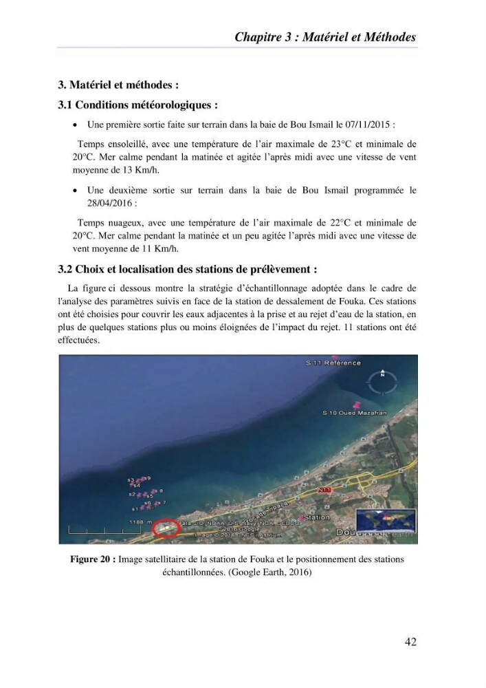Suivi des solides dissous au voisinage de la station de dessalement de Fouka marine:
