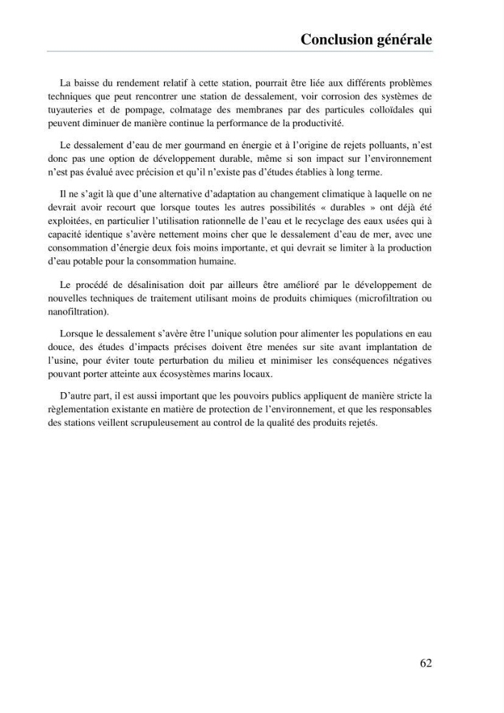 Suivi des solides dissous au voisinage de la station de dessalement de Fouka marine:
