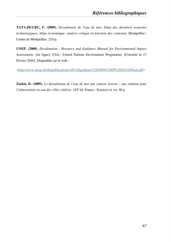 Suivi des solides dissous au voisinage de la station de dessalement de Fouka marine:
