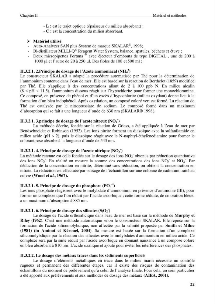 Etude des caractéristiques physiochimiques et bactériologiques des eaux de mer et des sédiments dans le port de plaisance de \"Sidi Fredj\", en vue d\'une immersion