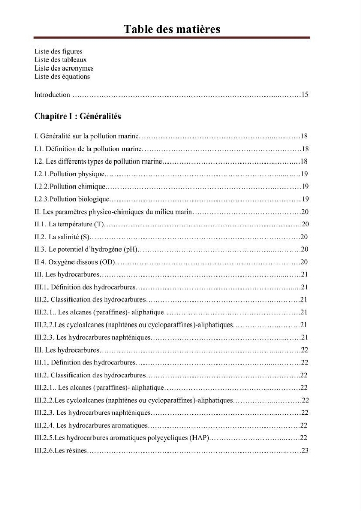Etat de la pollution par les hydrocarbures aromatiques polycycliques dans les eaux de la baie de Bou-Ismail: