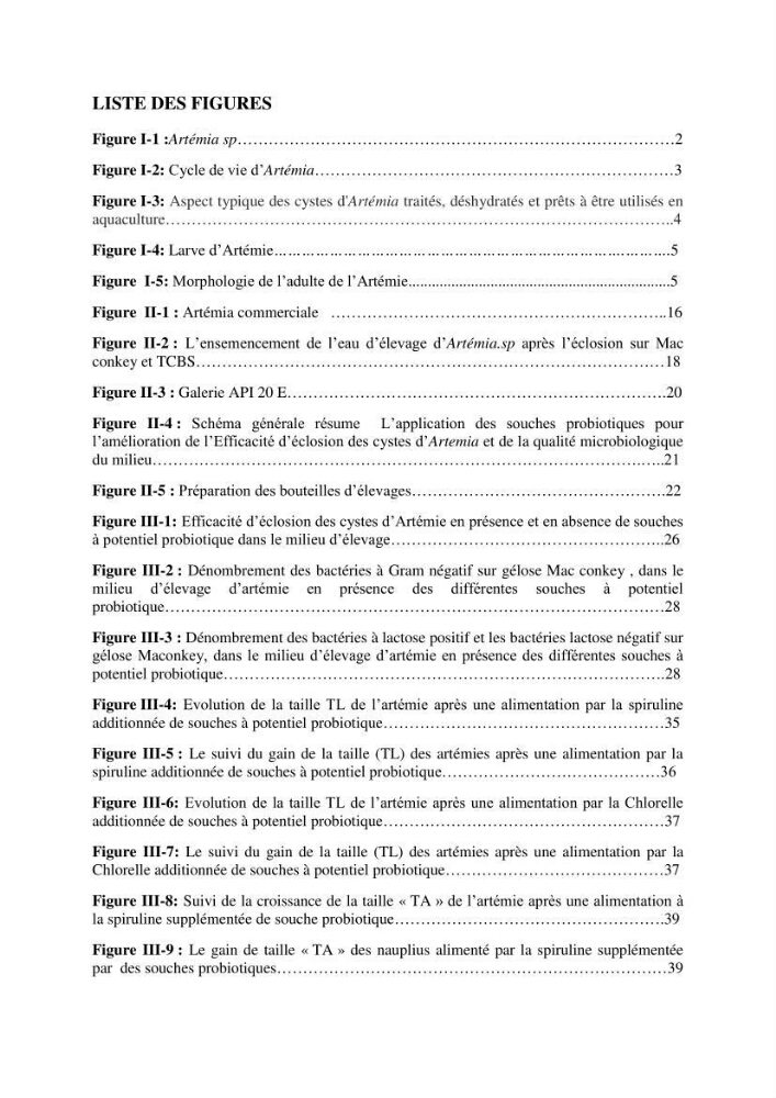 Application de bactéries à fort potentiel probiotique dans un élevage d’Artémia. sp