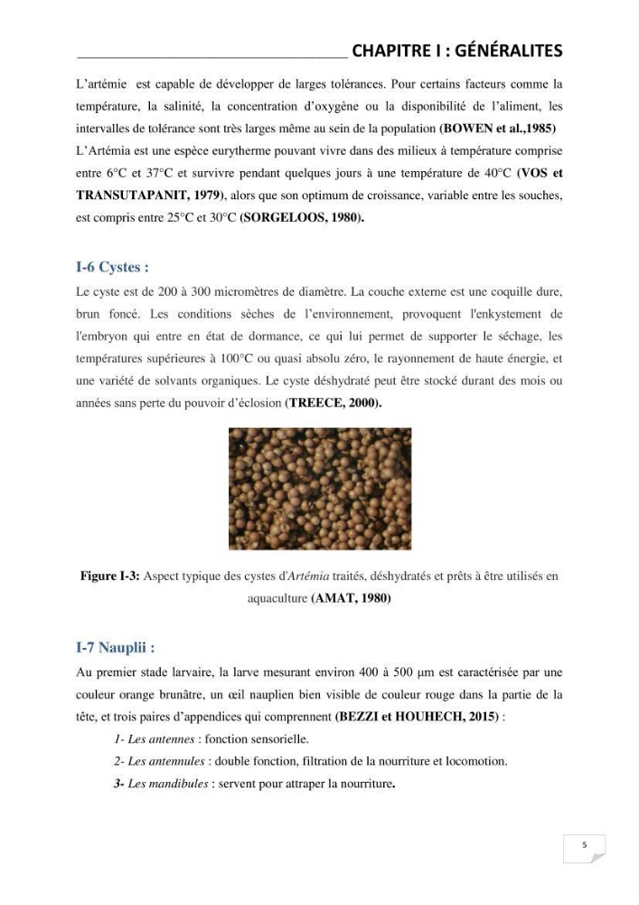 Application de bactéries à fort potentiel probiotique dans un élevage d’Artémia. sp