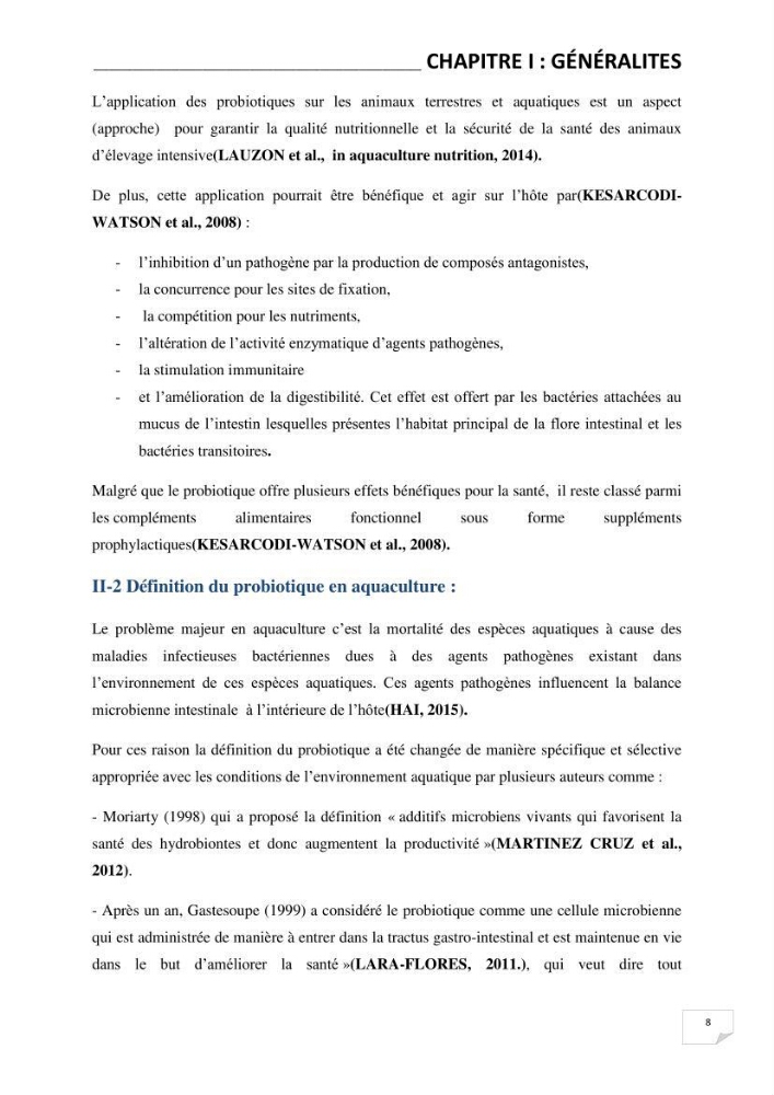 Application de bactéries à fort potentiel probiotique dans un élevage d’Artémia. sp