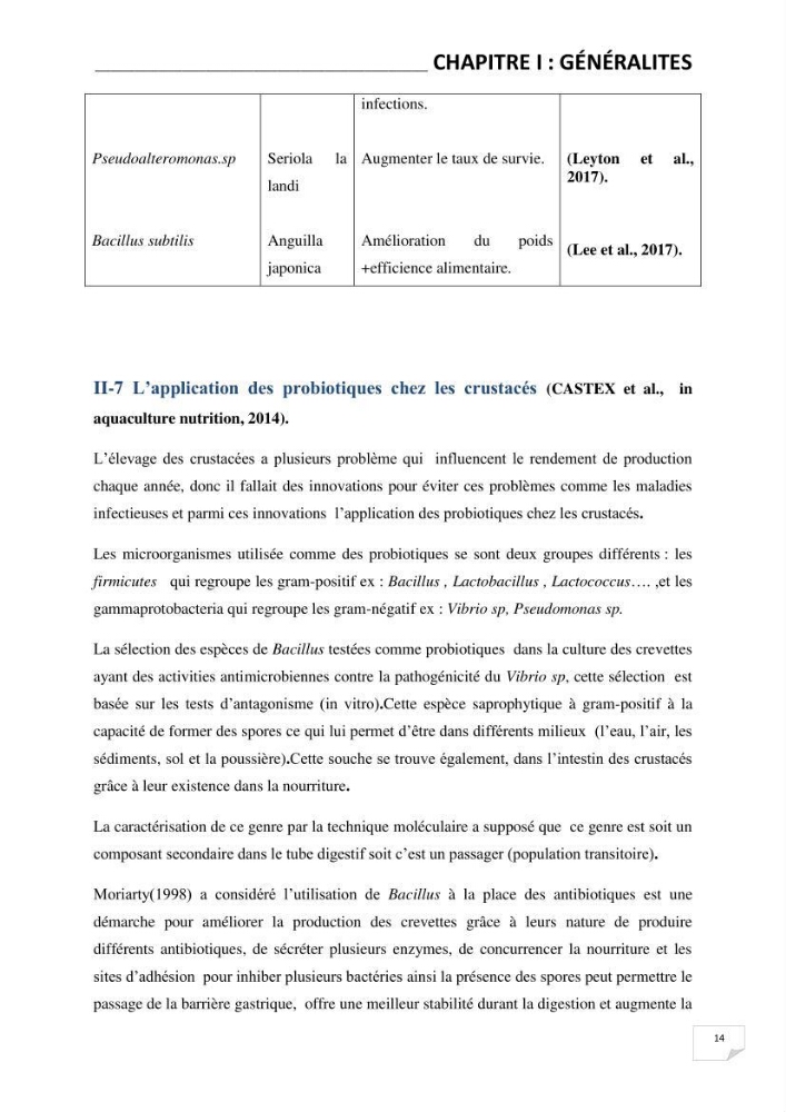 Application de bactéries à fort potentiel probiotique dans un élevage d’Artémia. sp