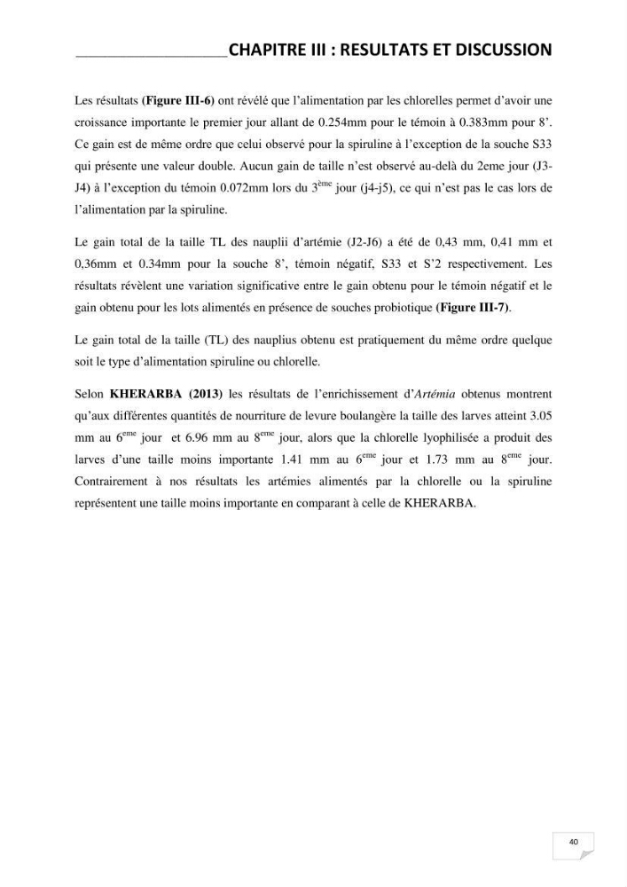 Application de bactéries à fort potentiel probiotique dans un élevage d’Artémia. sp