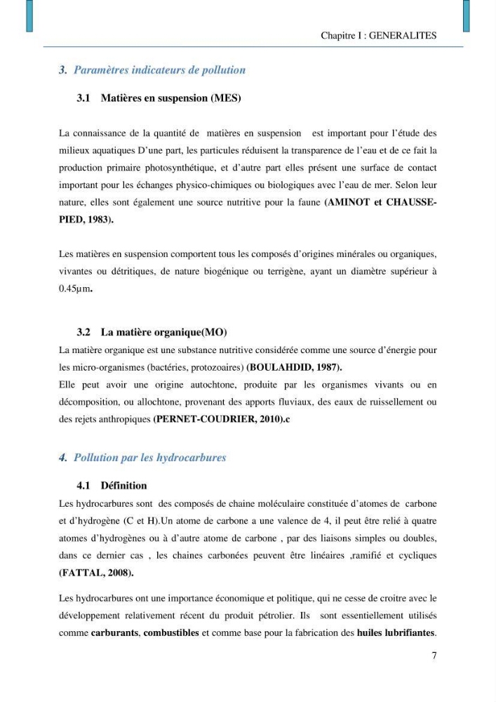 Evaluation des niveaux de pollution par les hydrocarbures aromatiques polycycliques dans les eaux et sédiments marins de la baie de Bou- Ismail (Est)