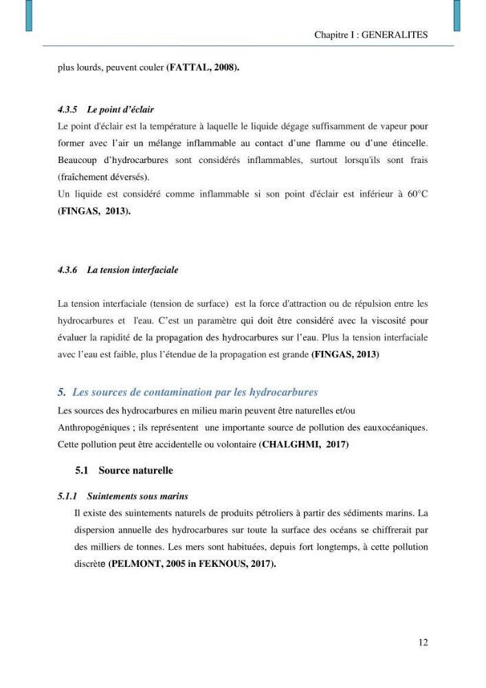 Evaluation des niveaux de pollution par les hydrocarbures aromatiques polycycliques dans les eaux et sédiments marins de la baie de Bou- Ismail (Est)