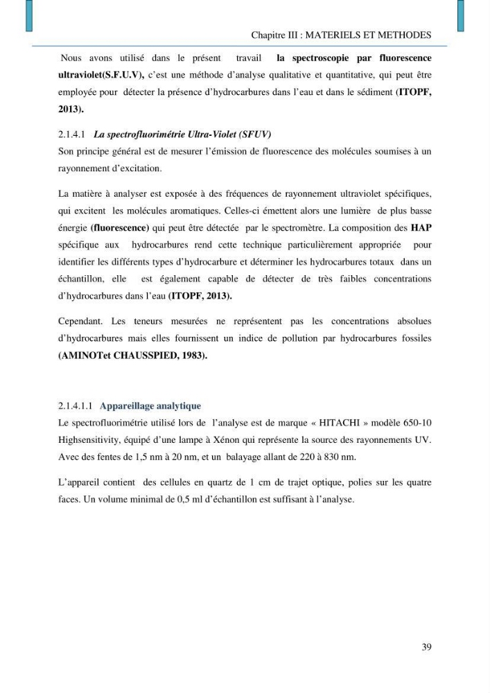 Evaluation des niveaux de pollution par les hydrocarbures aromatiques polycycliques dans les eaux et sédiments marins de la baie de Bou- Ismail (Est)