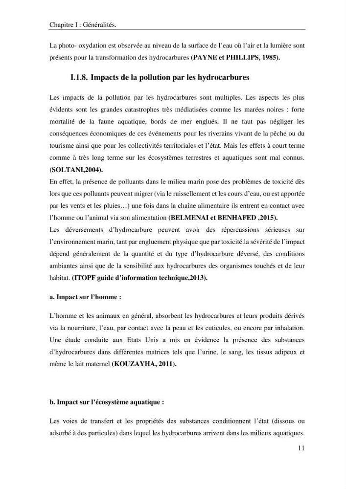 Les effets des paramètres physicochimiques sur l\'activité des bactéries marines hydrocarbonoclastes
