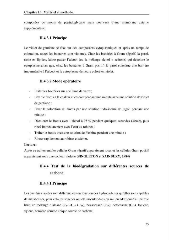 Les effets des paramètres physicochimiques sur l\'activité des bactéries marines hydrocarbonoclastes