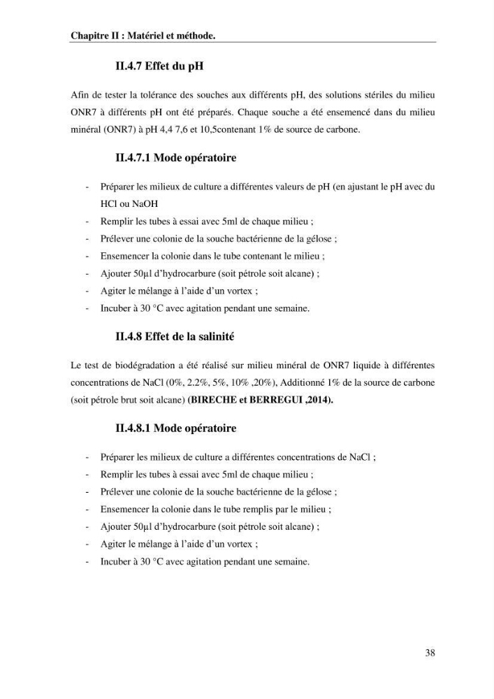 Les effets des paramètres physicochimiques sur l\'activité des bactéries marines hydrocarbonoclastes