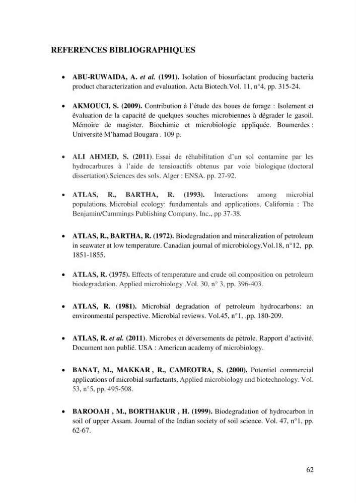 Les effets des paramètres physicochimiques sur l\'activité des bactéries marines hydrocarbonoclastes