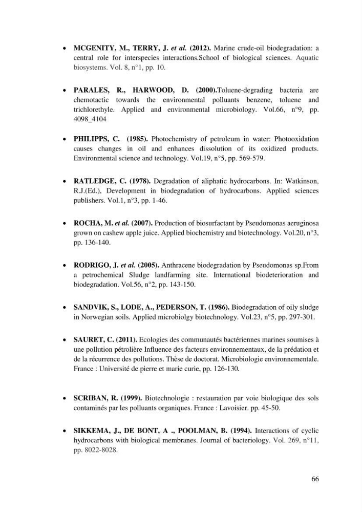 Les effets des paramètres physicochimiques sur l\'activité des bactéries marines hydrocarbonoclastes