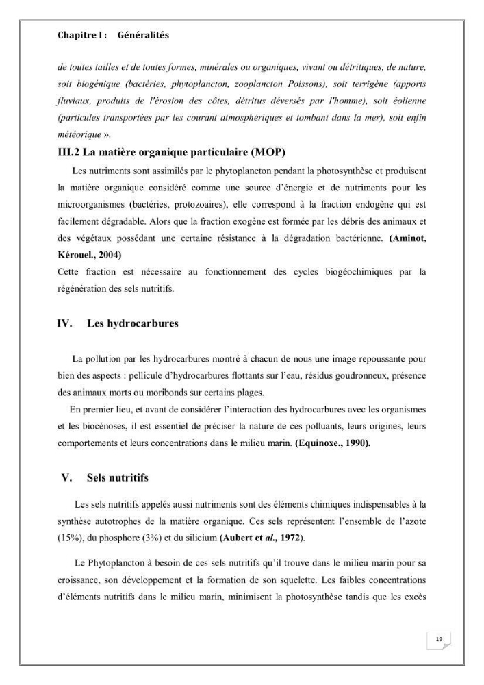 Evaluation de la pollution marine dans la baie d\'Alger et la baie d\'El Djamila: