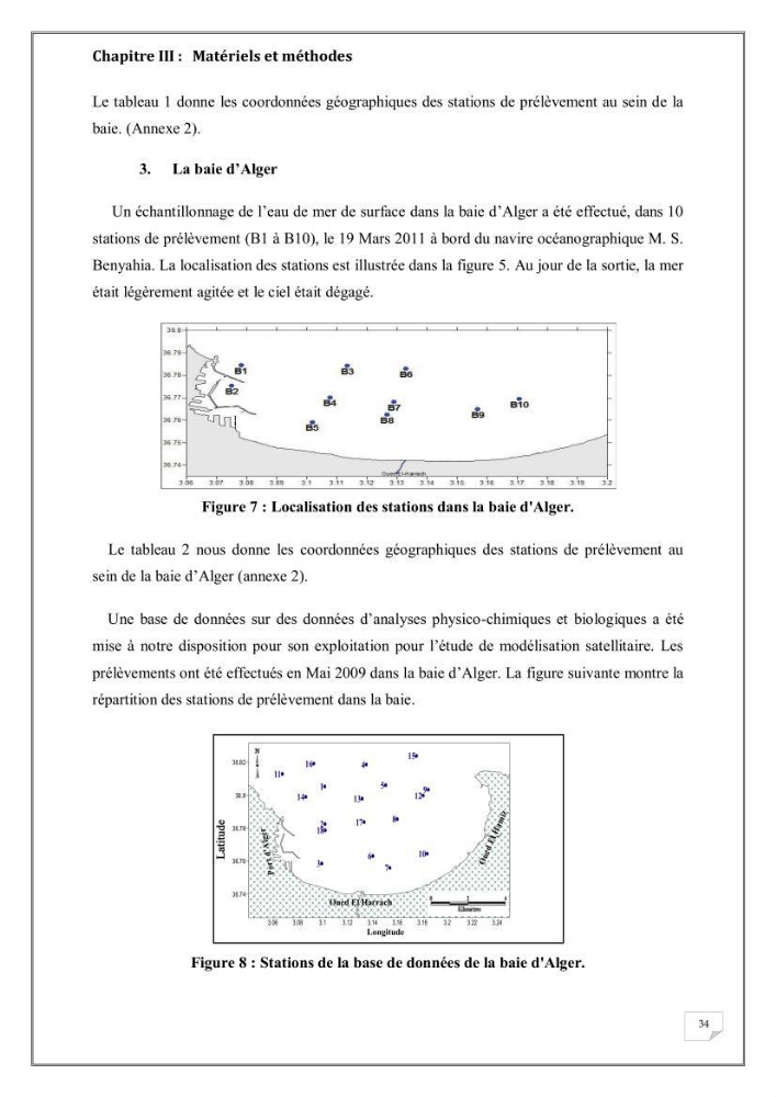 Evaluation de la pollution marine dans la baie d\'Alger et la baie d\'El Djamila: