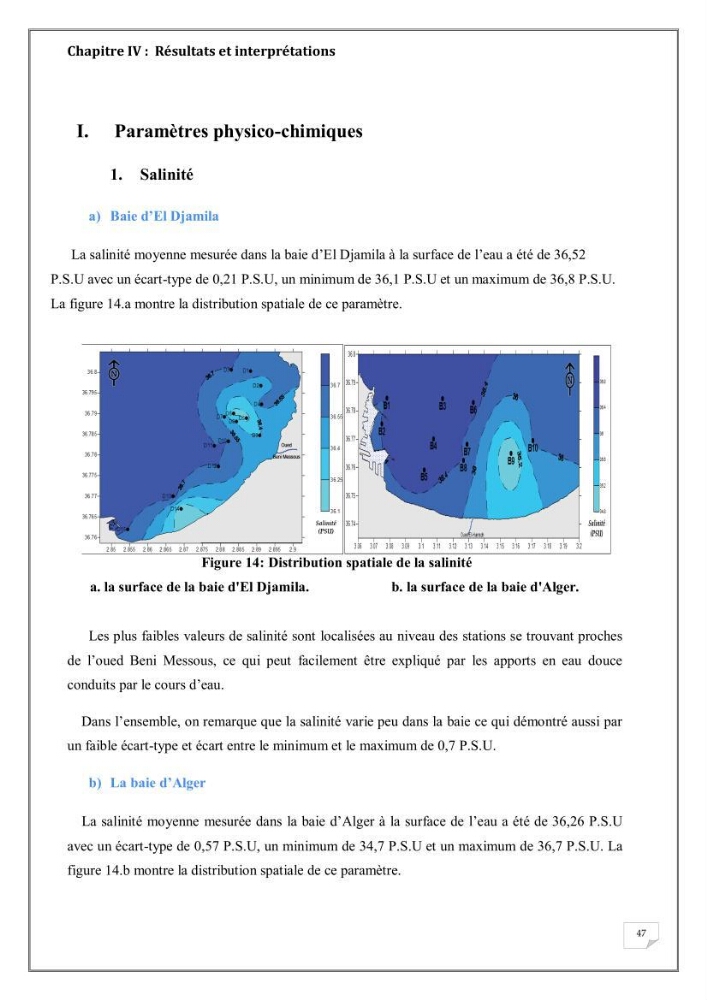 Evaluation de la pollution marine dans la baie d\'Alger et la baie d\'El Djamila: